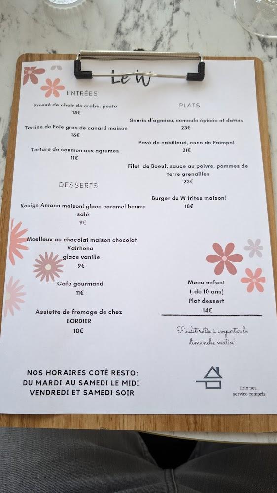 Le W Restaurant, Cave à Vin, Kusmi tea - Menu Image 1